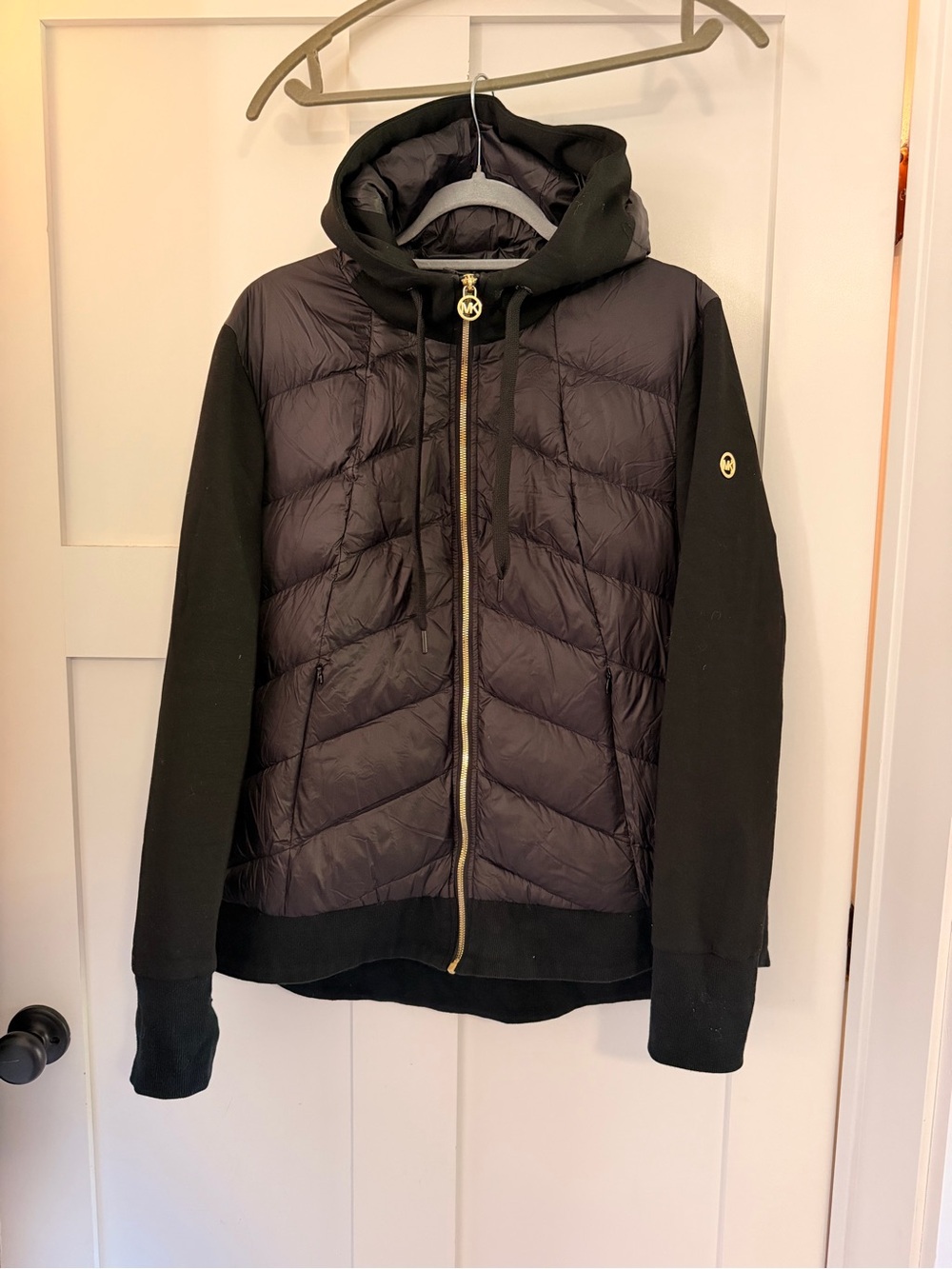 Michael Kors Women’s Black Quilted Hoodie Jacket